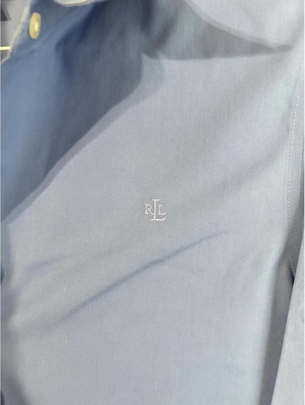lauren ralph lauren blue cotton button down shirt L - Picture 4 of 5